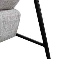 Jack Fabric Armchair - Light Spec Grey - Black Legs