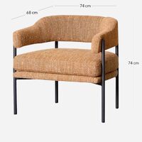 Diana Ginger Brown Fabric Armchair - Black Legs