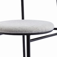 Set of 2 - Milan Fabric Dining Chair - Silver Grey with Black Legs