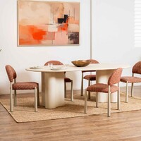 Emilie Set of 2 Textured Fabric Dining Chair, Sunset