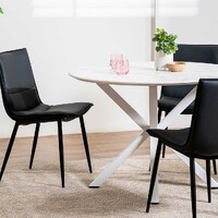 Vera Round Dining Table, White Marble