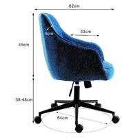 Stella Navy Blue Lined Linen Fabric Upholstered Office Chair