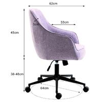 Stella Purple Lined Linen Fabric Upholstered Office Chair