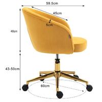 Kierra Yellow Velvet Office Chair