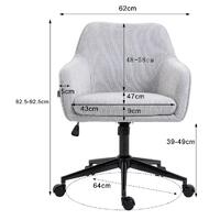 Teddy Light Grey Linen Fabric Upholstered Office Chair