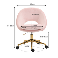 Octavia Pale Pink Velvet Fabric Office Chair