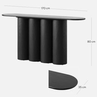 Bomen Wooden Console Table, Full BlacK
