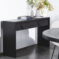 Chloe 140cm Console Table with Drawers - Textured Espresso Black
