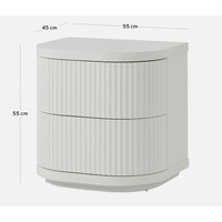 Cosmos Bedside Table - Full White