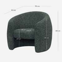Monet Fabric Armchair - Green Boucle