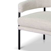 Diana Rustic Beige Fabric Armchair - Black Legs