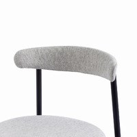 Set of 2 - Milan Fabric Dining Chair - Silver Grey with Black Legs