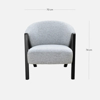 Charlie Fabric Armchair - Light Grey Fleck