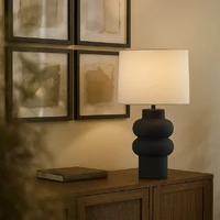 Isadora Ceramic Table Lamp, Matte Black