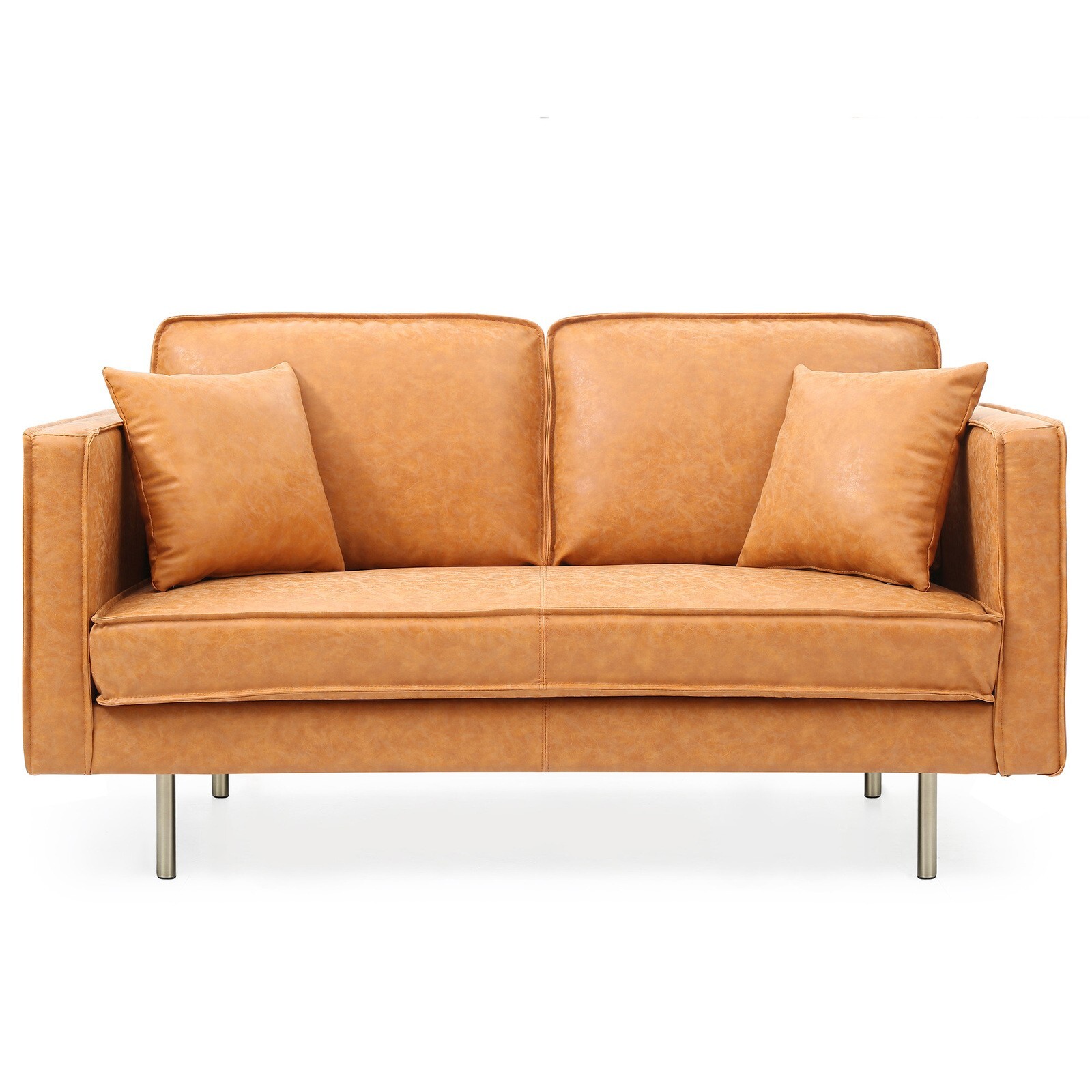 Byron Faux Leather 2 Seater Sofa Brown