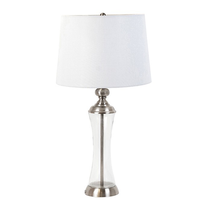 Bloomingdale Waisted Glass & Chrome Lamp