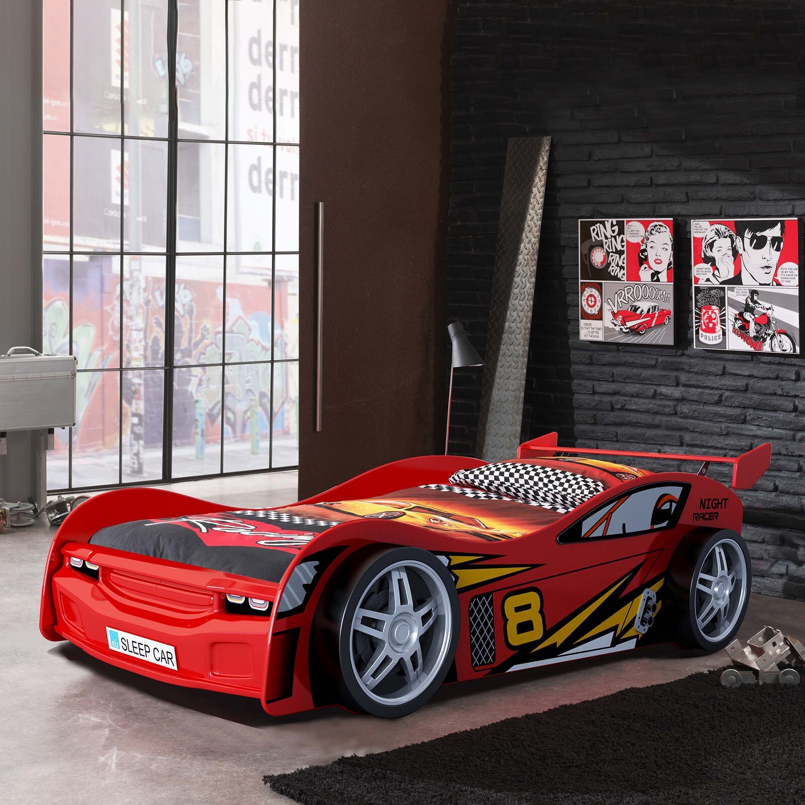Night Racer Single Car Bed Red