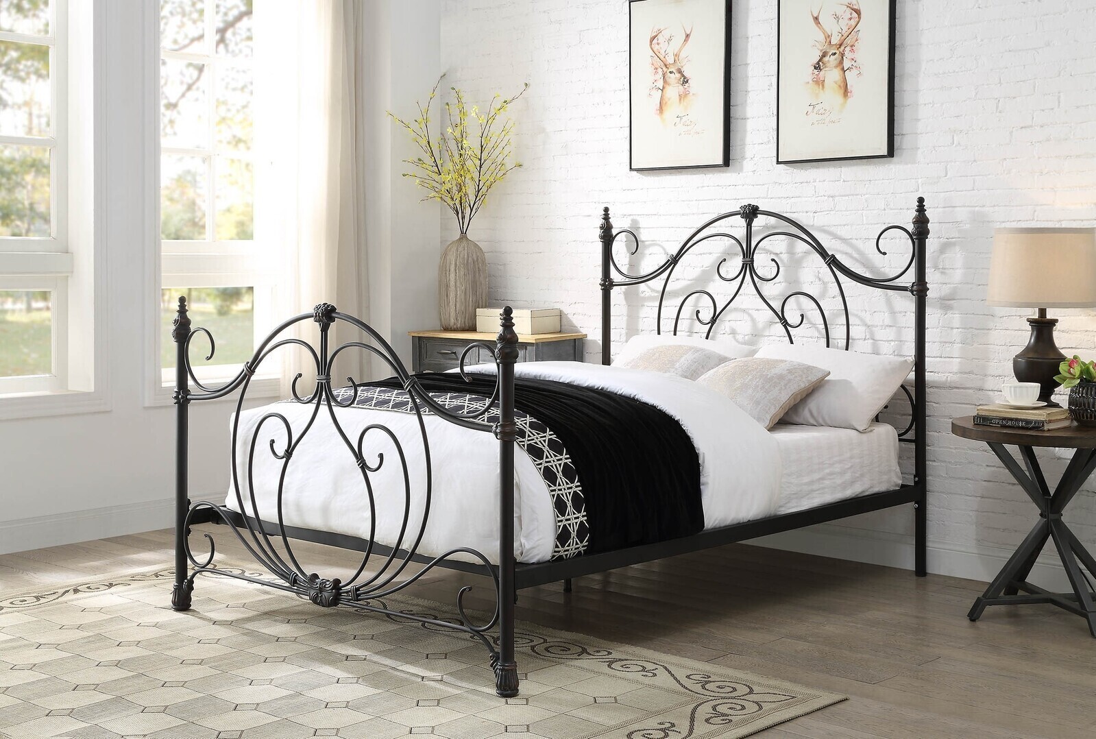 Bogart Cast and Wrought Iron Bed - Queen Bed