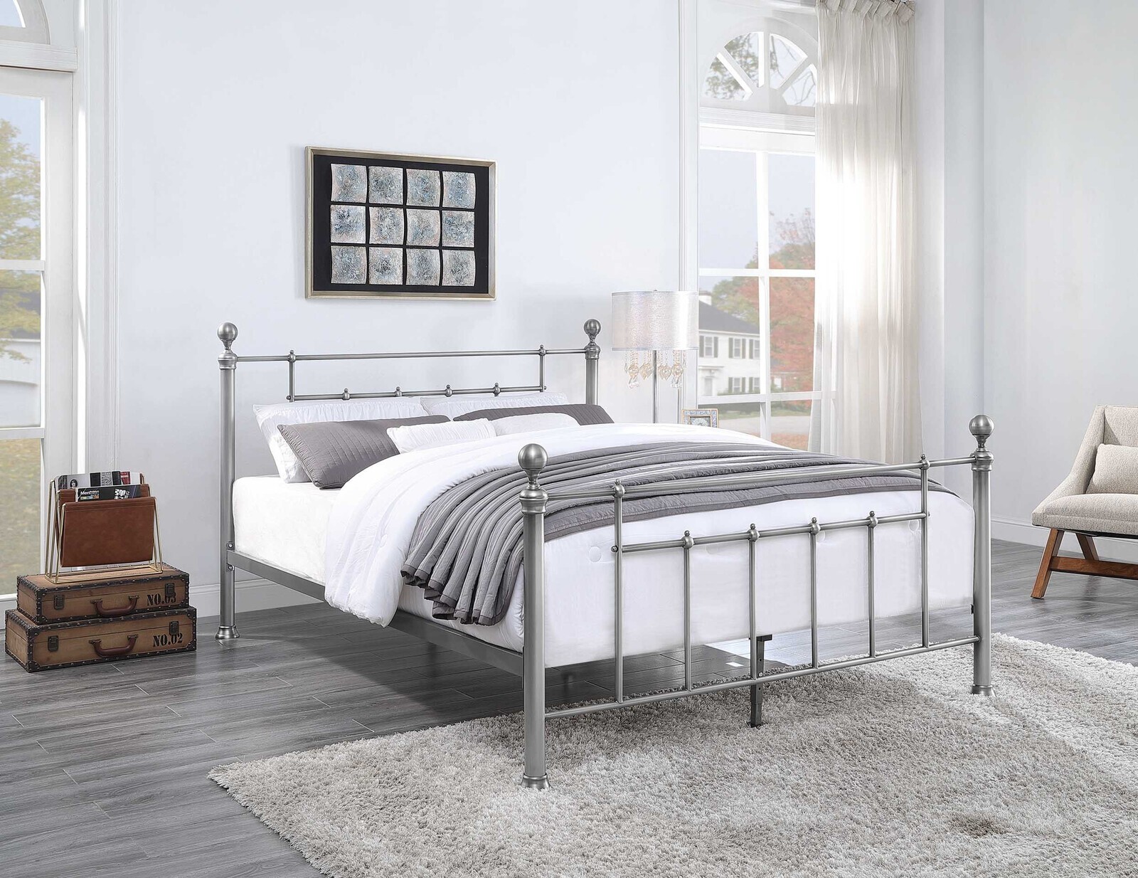 Chadstone Pewter Bed Frame - Queen Bed