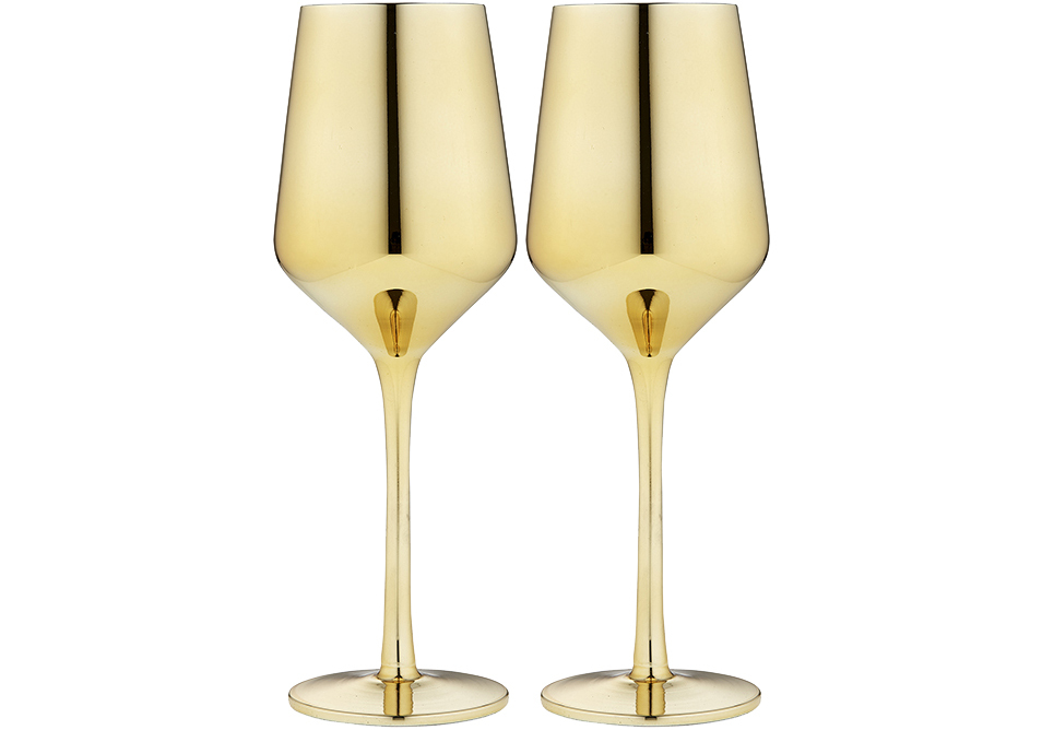 Aurora Gold 2pk Wine Glass