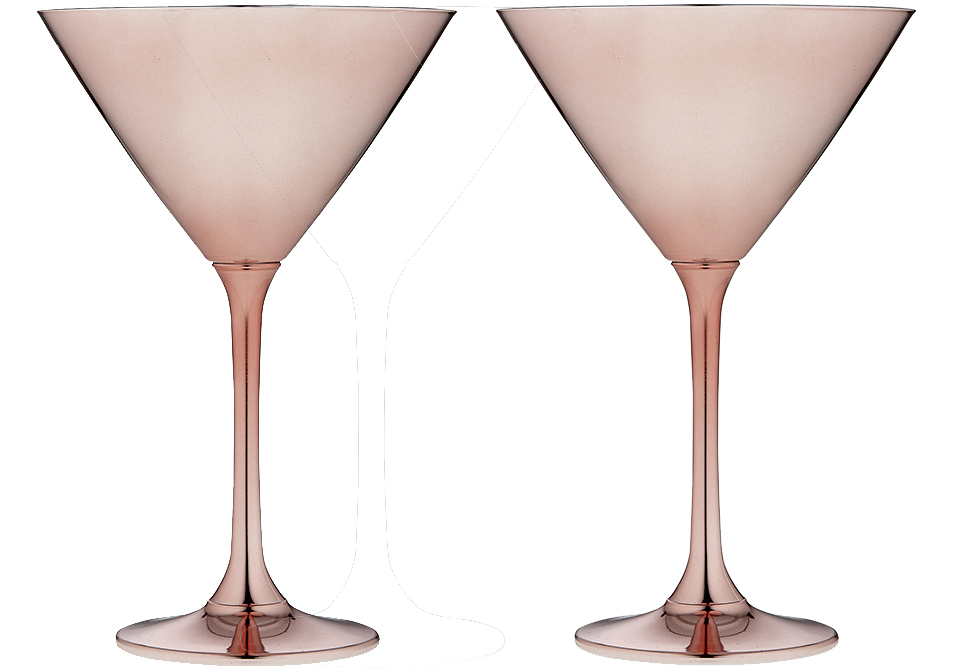 Aurora Rose 2pk Martini Glass