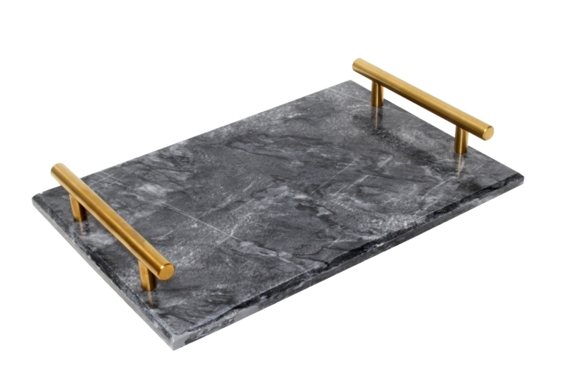 Marble Midnight Tray with Handles