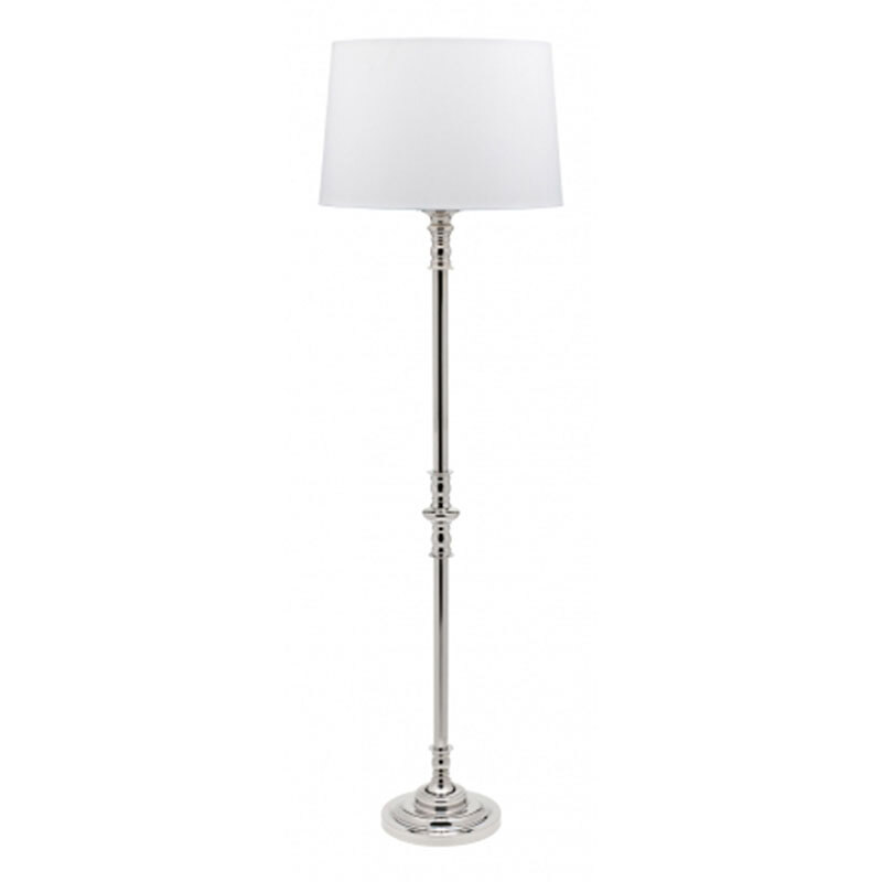 Brooke Misty White Floor Lamp with Tapered Round Shade