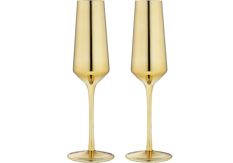 Aurora Gold 2pk Champagne Glass
