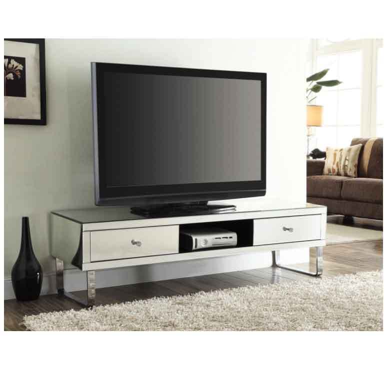 Chelsea Mirrored Media TV Stand Cabinet 2 Drawers