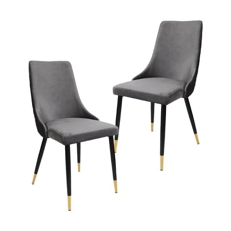 Robin Velvet Dining Chairs, Slate Set of 2