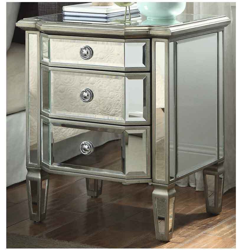 Leonore Mirrored Bedside Table Wesco Hub