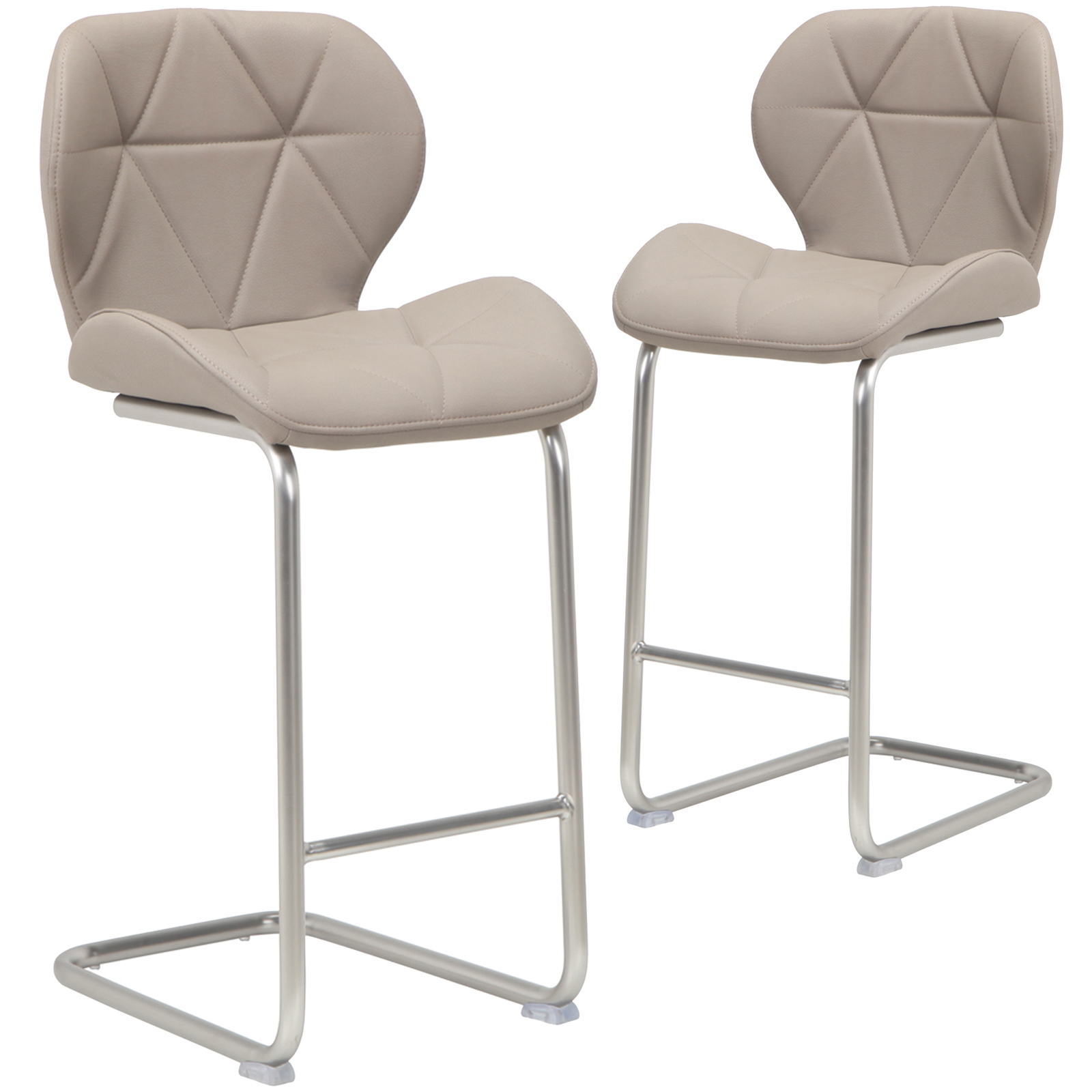 Torque Faux Leather Barstools, Cappuccino Set of 2