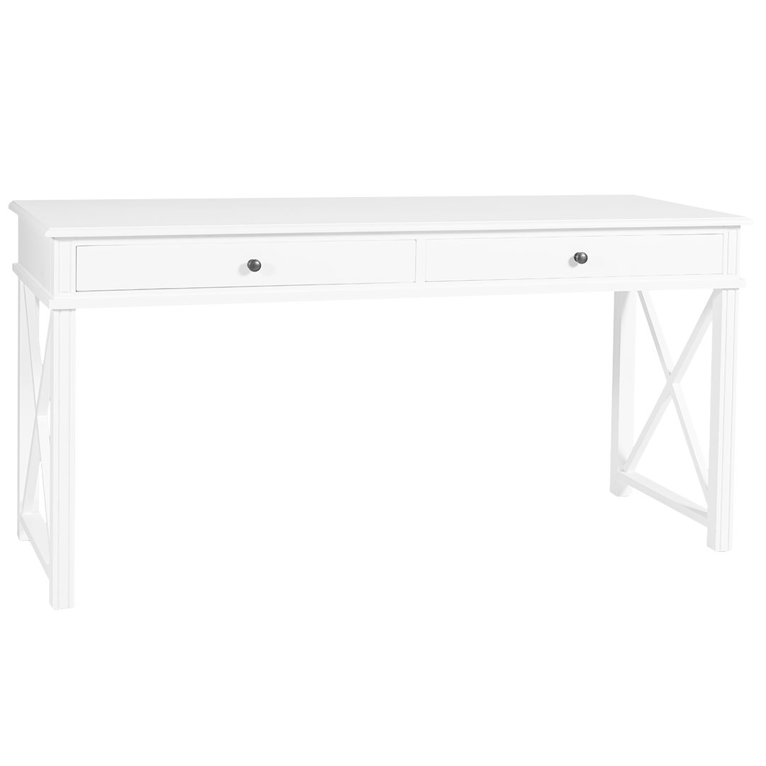 Manto Timber Desk, White Wesco Hub