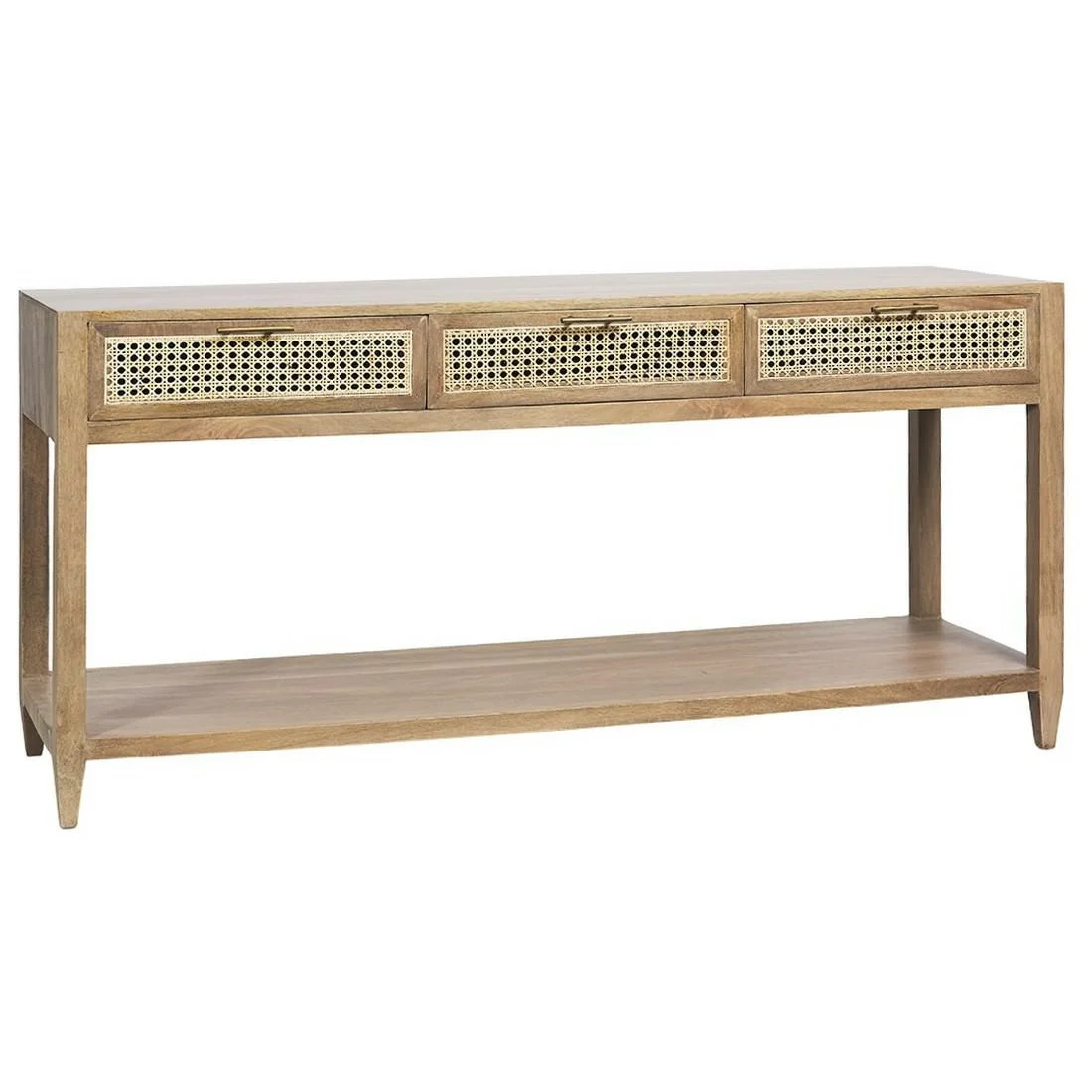 Palm Springs Mango Wood & Rattan Console Table