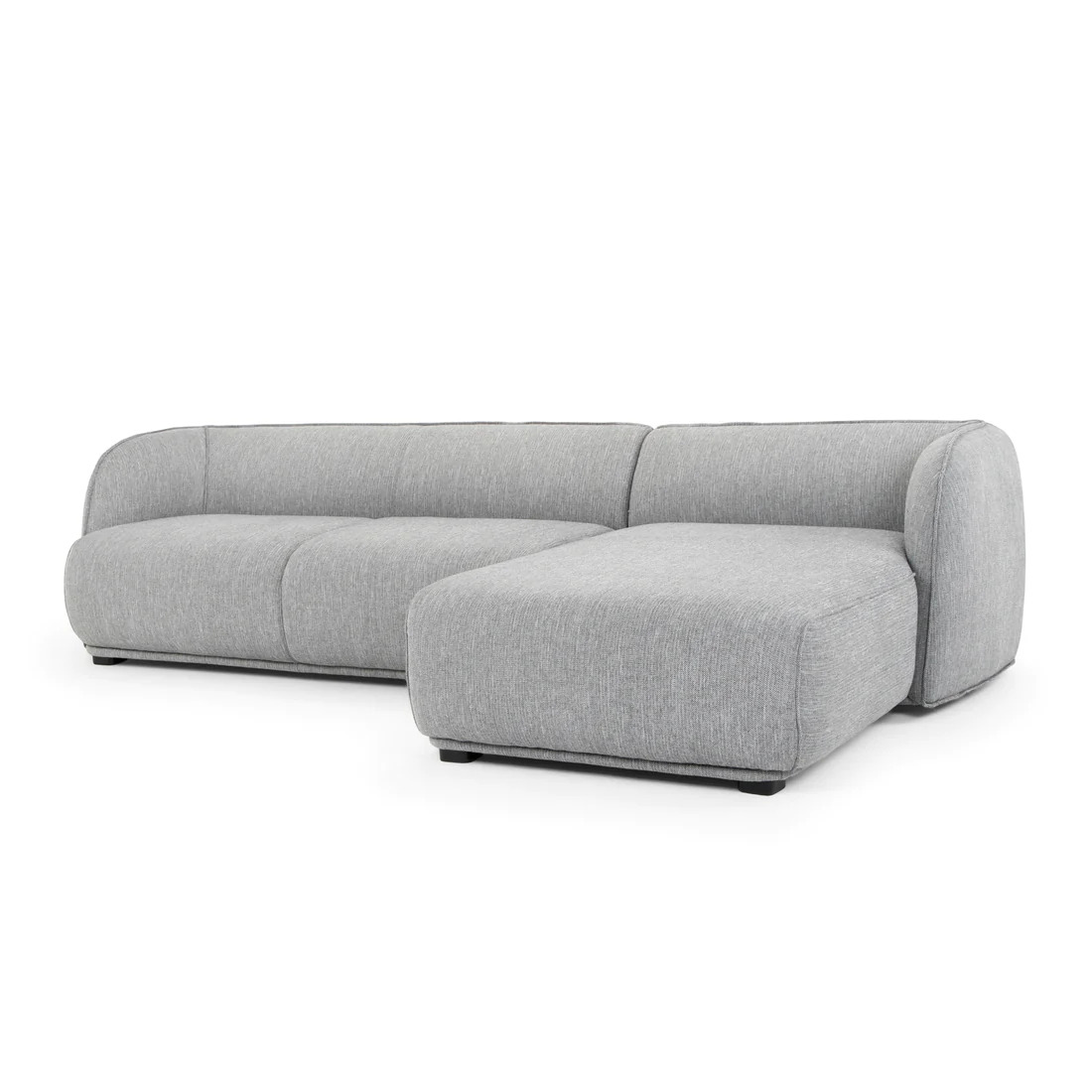 Brooklyn 3 Seater Right Chaise Fabric Sofa Graphite Grey