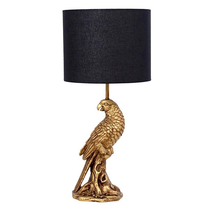 Sahara Gold Bird and Black Shade Lamp