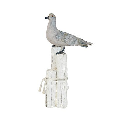 Jasmin Resin Bird On Perch with Rope L