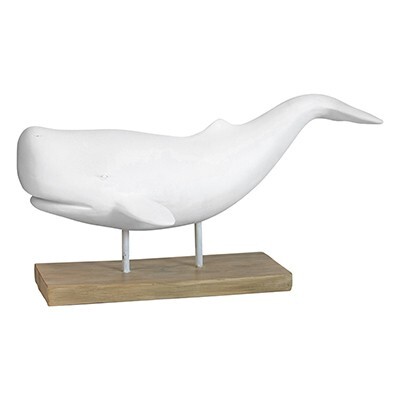 Atlantic Resin White Sperm Whale on Stand