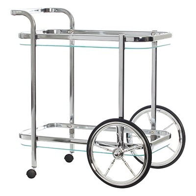 Smith Chrome Glass Bar Cart