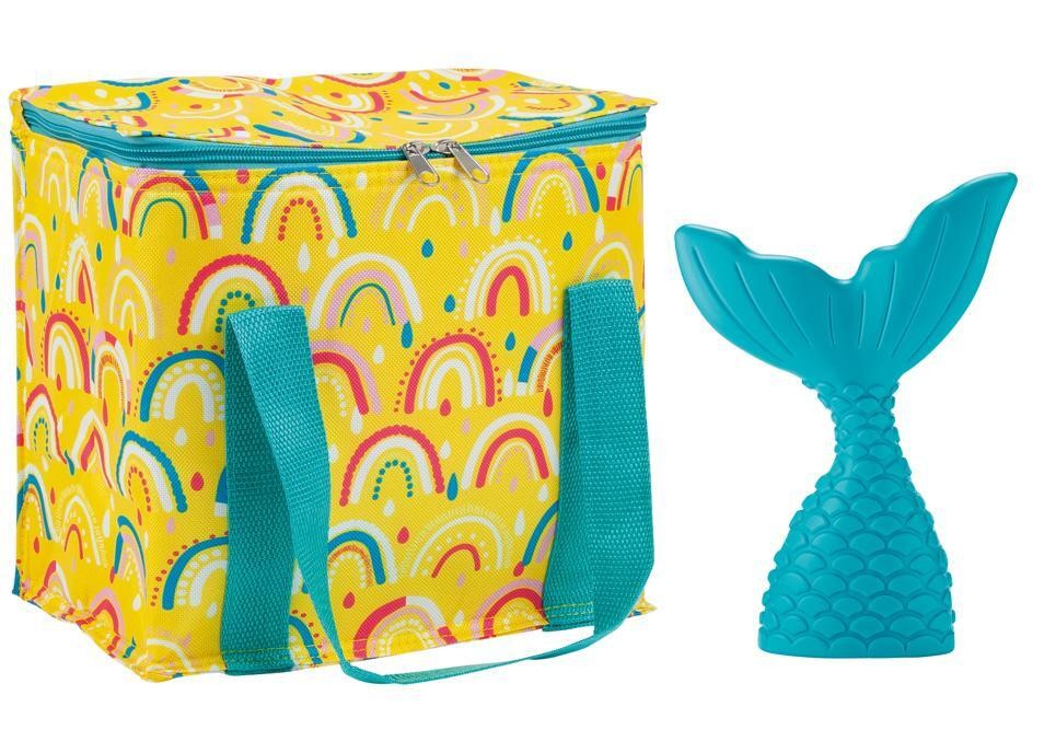 Summer Fun Cooler Bag And Ice Block Set Rainbow