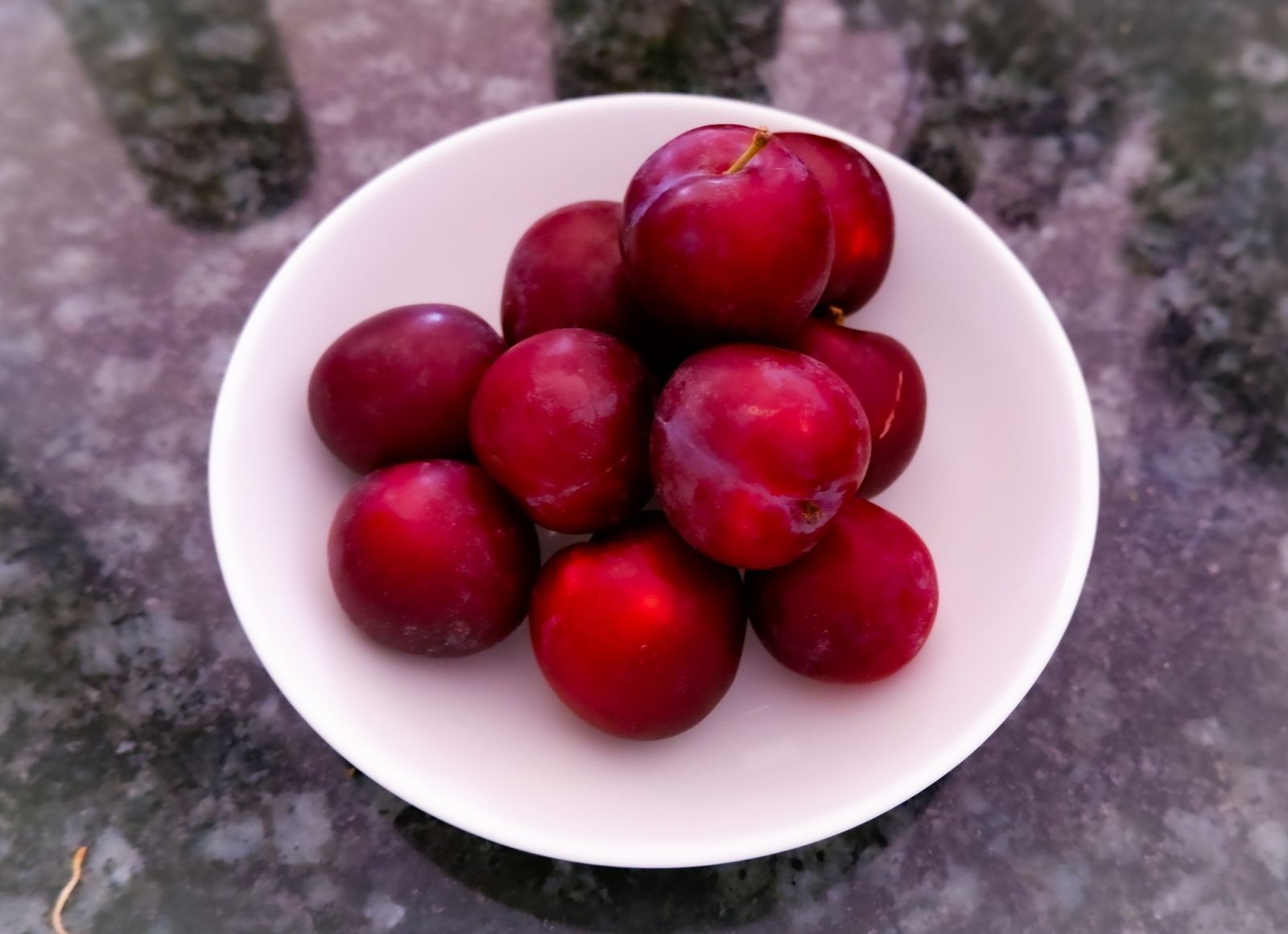 Plums in a bowl