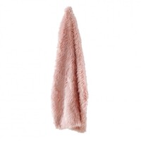 Ledbury Faux Fur Throw Rug Pink
