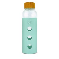 IOco Glass Water Bottle with Bamboo Lid - Fresh Mint
