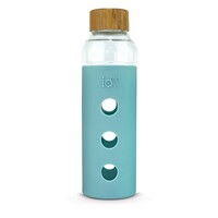 IOco Glass Water Bottle with Bamboo Lid - Cool Breeze