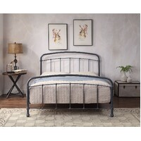 Somerville Queen Bed Frame - Matt Black/Grey