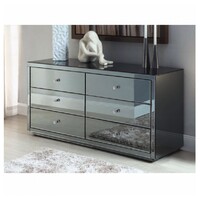 Venice Smoke Mirror Low Chest 6 Drawers