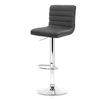 Zast Faux Leather Bar Stool Gas Lift Swivel Grey