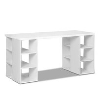 Computer Desk with 3 tier Storage Shelves White
