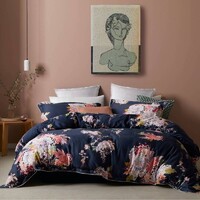 Hope Navy Quilt Cover Set - Queen Bed