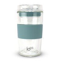 IOco 12oz ALL GLASS Glass Tea & Coffee Traveller - Ocean Blue